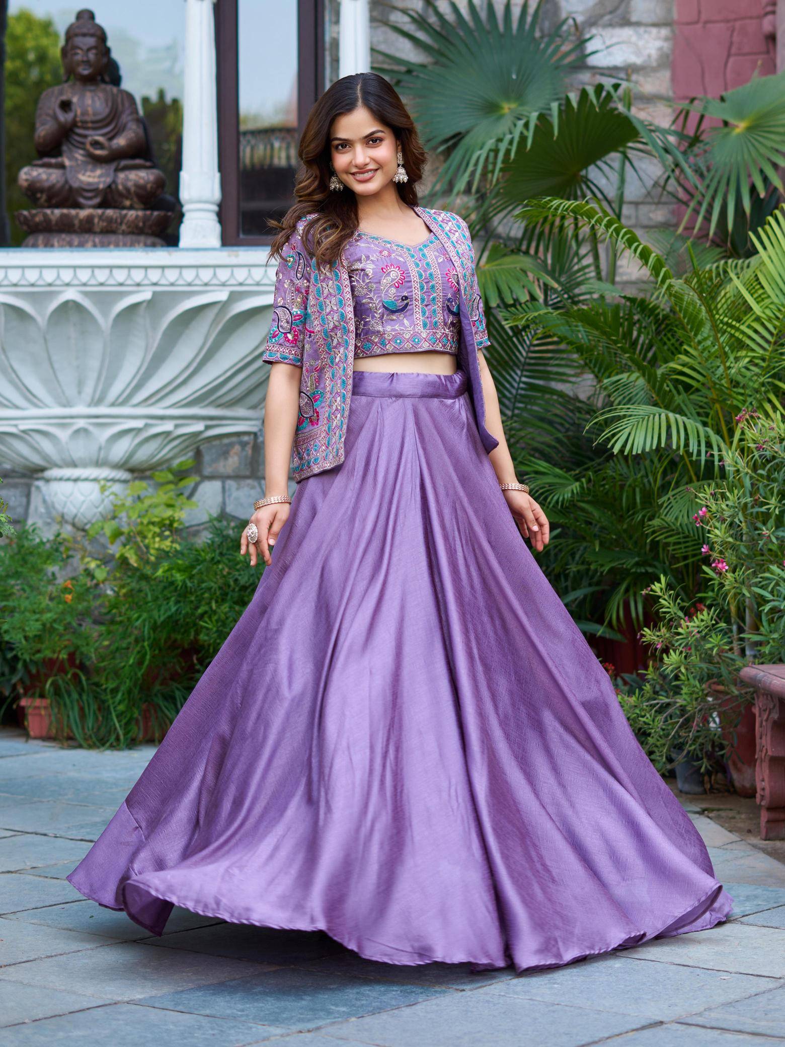 Ram 142 Vichitra Purple Lehenga choli bulk supplier